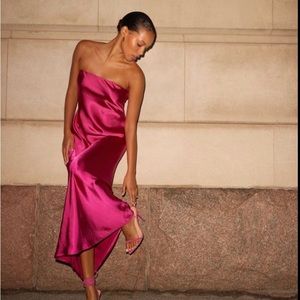 Strapless Maxi Satin Dress